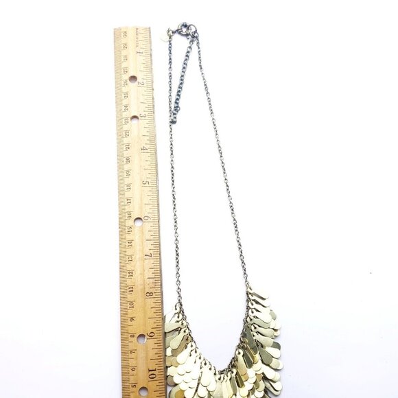 Abercrombie & Fitch Necklace Gold Tone Boho Layer Bib Drape Statement Piece - Picture 5 of 7